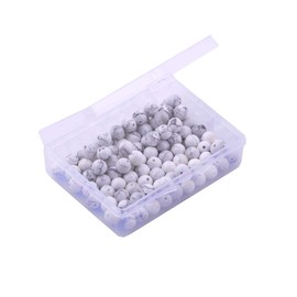 Natural Stone Beads 100pcs 8mm White Howlite Round Genuine Real Stone Beading Loose Gemstone Hole Size 1mm DIY Charm Smooth Beads for Bracelet Necklace Earrings Jewelry Making (White Howlite, 8mm)