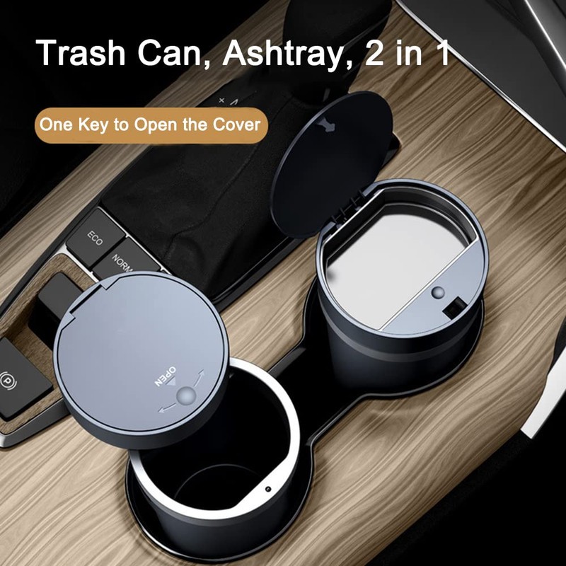 TOTMOX Waterproof Car Garbage Can, Car Trash Can w/Lid Leak-Proof