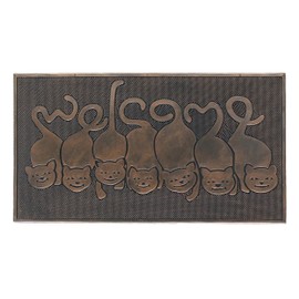 A1HC Rubber Welcome Doormat for Outdoor Indoor Entrance, Non-Slip Backing Front Door Mat for High Traffic Area Use, Fun Designed Entrymat, 18"x30" Pin Mats