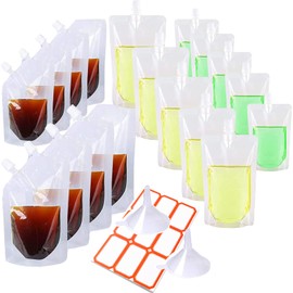 dancepandas Food Squeeze Bags, Pack of 30, Reusable Baby Porridge, Baby Food Storage for Smoothies, Yogurt, Baby Porridge (250 ml, 350 ml)