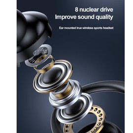 Bluetooth Earbuds, Wireless Single Ear Hands-Free Headset with Ear Hook, Noise Cancelling Headphones, Trucker Headset for Indoor and Outdoor Use