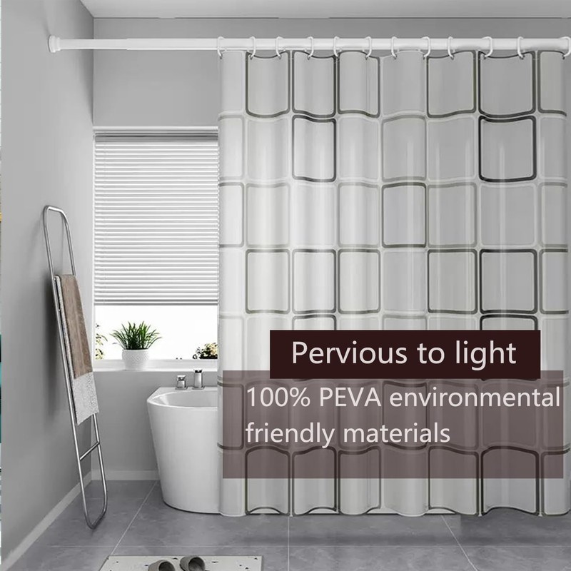 Startseite Shower Curtain - Black White Lattice Plastic Shower Curtains