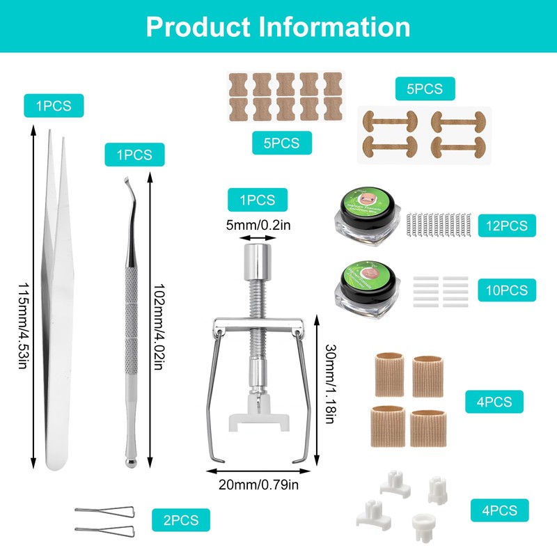 Ingrown Toenails Set Toenail Correction Patch Corrector Pedicure Stainless Steel