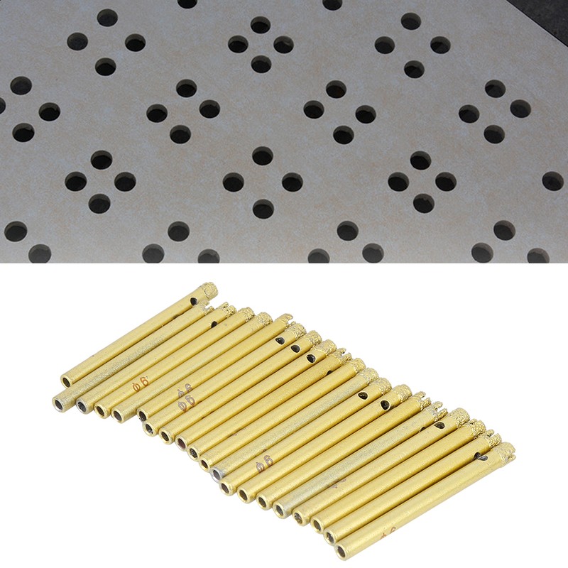 20PCs Hand Electric Drill Bit Brazing Hole Opener Gold 6mm