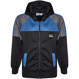 A2Z 4 Kids Boys Girls Tracksuit Sports Jogging Suit A2Z Original Badged - T.S Mesh 304 Black 7-8