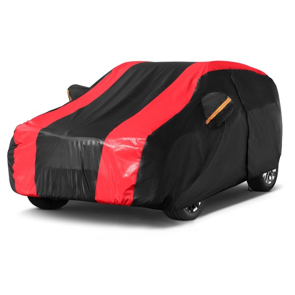 XicBoom 6-Layer Car Cover Waterproof All Weather for Automobiles,Universal Fit