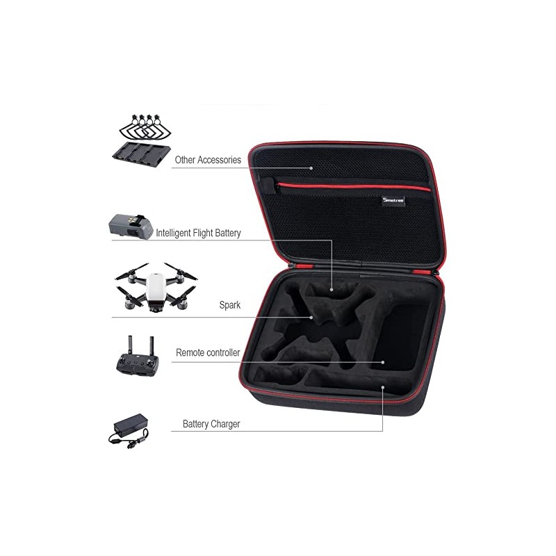 Smatree Carrying Case Compatible for DJI Spark Fly More Drone,Hard