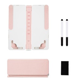 MAHOUYA 1-6 Grade Pencil Case Cover with Reading Stand and Small Writing Whiteboard for Boys Girls, PINK, Modern