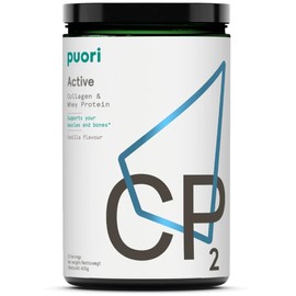 Puori Puori Whey Protein Powder with Collagen, CP2 Active, Pasture Raised, Grass-Fed & Non-GMO - 100% Natural and Pure for Muscle Growth - 14.8G Protein 0.88lbs