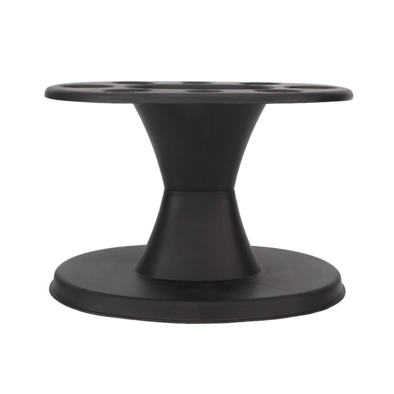 8 Holes Round Comb Storage Stand Plastic Black Desktop Organisation