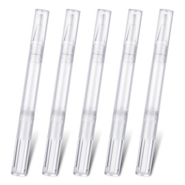 3 Ml Nail Oil Pen Cuticle Oil Pen Empty Transparent Twist Pens with Brush Tip Clear Dispenser Lip Gloss Tubes Brush Cosmetic Container Applicators for Nail Oil Eyelash Growth Liquid (5 Pack)