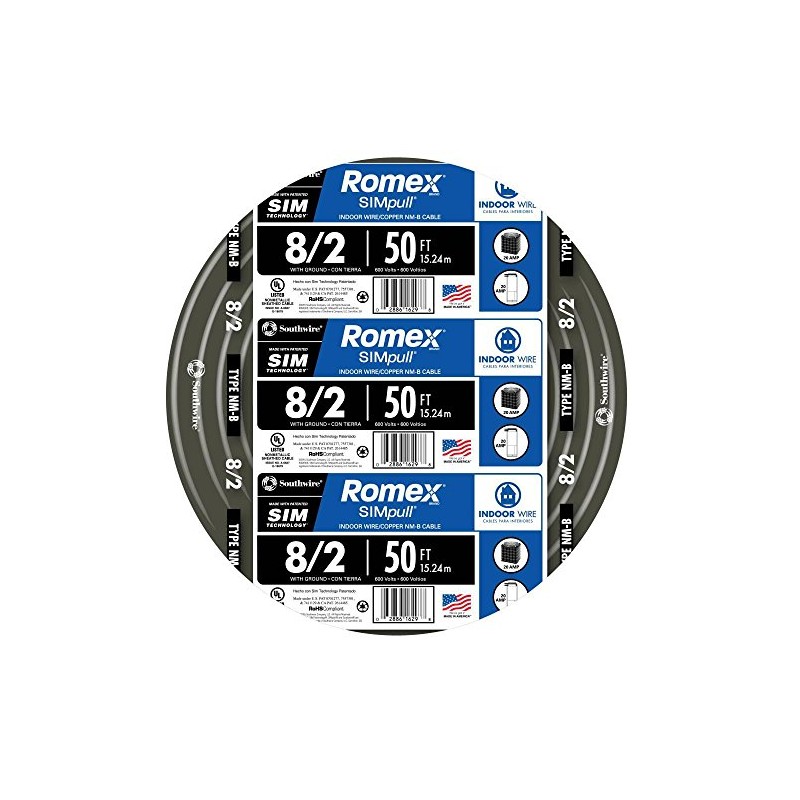 50 ft. 8/2 NM-B Wire - Black