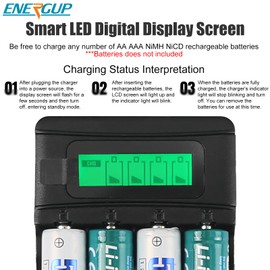 Portable Universal Battery Charger with LCD Display | Compact & Smart Charging for AA/AAA, Ni-MH/Ni-Cd（1.2V Batteries
