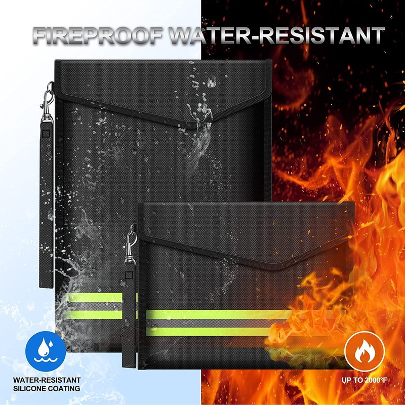 ImnBest Pack of 4 Fireproof and Waterproof Bag, Fireproof Wallet
