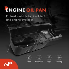 A-Premium Engine Oil Pan Sump with Drain Plug Compatible with GMC C5000/6000/6500/7000/7500 Topkick & Chevy C5500/6500/7500 Kodiak, C60/70 Kodiak