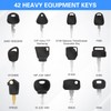 42PCS Heavy Equipment Keys Master Set, Universal Operator Construction Ignition