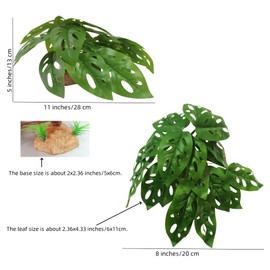 2 Pieces Reptile Vines,Reptile Fake Plants,Bearded Dragon Tank Accessories Hanging Plant Realistic Artificial Plant for Aquariums Reptile Terrarium Decor (Green Red)