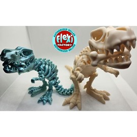 T-Rex Skeleton Fidget Toy ‚Äì 3D Printed Articulated Dinosaur | 27 Color Options:_5 x 3.5 inches_21. Swamp Green