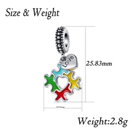ZakiaHo Women Girls Silver Plated Autism Awareness Puzzle Piece Pendant Necklace Birthday Christmas Jewellery Gifts