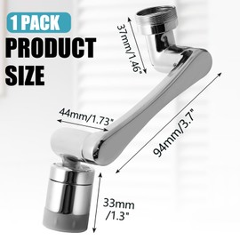 Biaungdo 1440° Swivel Faucet Extender, 2 Sprayer Modes Water Filter Extension, 1080°+ 360° Swivel Robotic Arm Faucet Aerator, Universal Multifunctional Sink Faucet Adapter for Kitchen & Bathroom