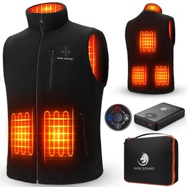 SNOW LEOPARD Heated Vest for Men Women with Battery Pack Included, Heated Polar Fleece Vest Electric Heating Vest Warming Golfing/Hiking/Fishing Vest for Men Winter Outdoor -Medium