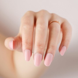 MRSCOL Press on Nails-Pink,30 Pcs Oval Press On Nails，Press On Nails Short Reusable 15 Sizes - 30 Nail Kit with Glue