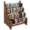 Ikee Design Antique Wooden 4 Tier Jewelry Bracelet Display Stand