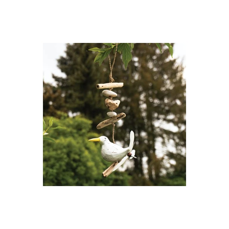 IMAGO Wind Chime Seagull with Propeller, Maritime Garden Decoration Mobile