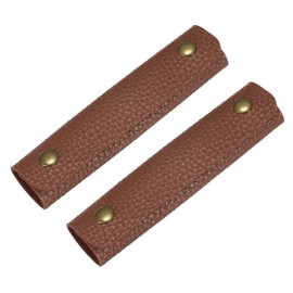 TIXIPEM Leather Handle Wrap [2PCS] - Handbag Handle Wrap Cover with 2 Metal Clasps Use for Suitcases & Bags & Shopping Totes & Wallets - [Brown-5IN/12CM] Soft Purse Strap Pad