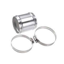 Motoforti OD 2.75" 70mm Length 3" 76mm Aluminum Alloy Tube Intercooler Pipe Straight Air Intake Tube with 2 Clamps Silver Tone for Car Long-lasting
