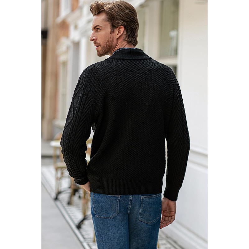 JMIERR Men's Cardigan Sweaters Fall Casual Long Sleeve Shawl Collar