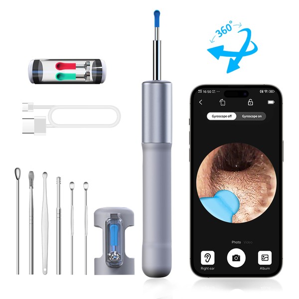 DTD Wireless Ear Otoscope 3.5mm 1080P HD Ear Wax Cleaning for iOS Android Tablet