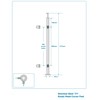 LIUCHONGYANG99 Glass Railing Post 42"x1.5"x1.5" Stainless Steel Satin Finish, for