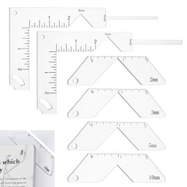 OLYCRAFT 6Pcs Acrylic Corner Miter Tool for Bookbinding 2/3/5/6/8/10mm Clear Book Cover Guide Ruler Books Binding Corner Cutting Set Bookbinding Corners Jig Tool for Making Book Cover Corners Cutting