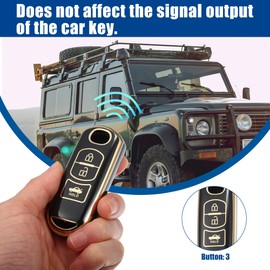 ACROPIX Keyless Entry Remote Control Cover 3 Button for TPU Mazda, Compatible with 2 3 6 CX3 CX4 CX5 CX7 CX9 Atenza Axela MX5 Miata (1 Black)