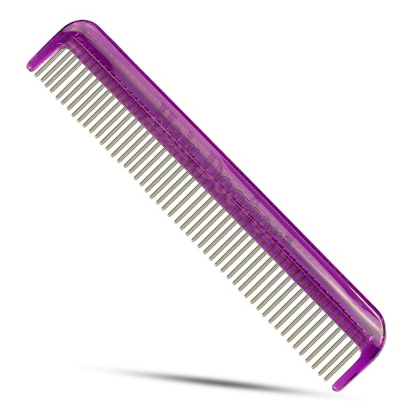 Hair Doctor Vanity Comb with silky smooth rotating teeth stops hair damage 7" Royal Purple