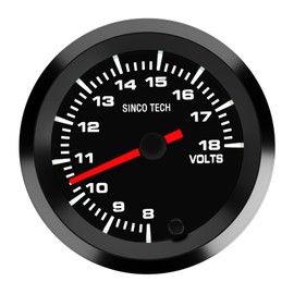 SINCO TECH 7 Color Gauge Kit 2" 52mm Automobile Backlight Pointer Car Meter with Sensor (Voltage Gauge)