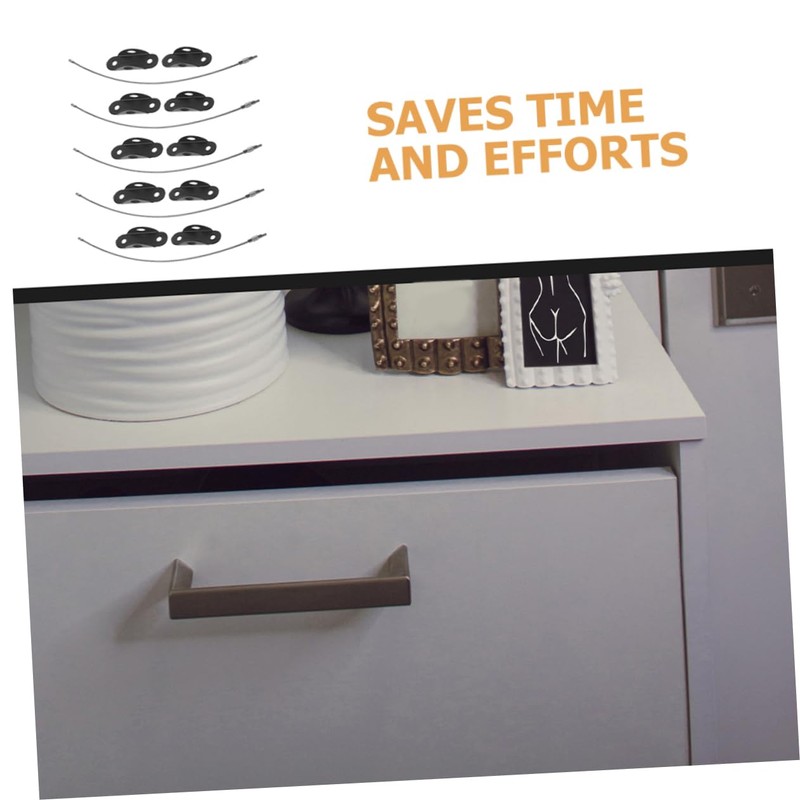 KOMBIUDA 5sets Furniture Anchors Anti-tip Wall Anchors for Proofing Heavy
