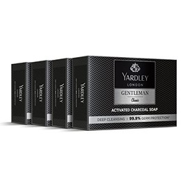 Yardley Jabón De Carbón Activado London Gentleman Classic, Con 99,9 De Protección Contra Gérmenes Y Limpieza Profunda De La Piel - Paquete De 4 (100  