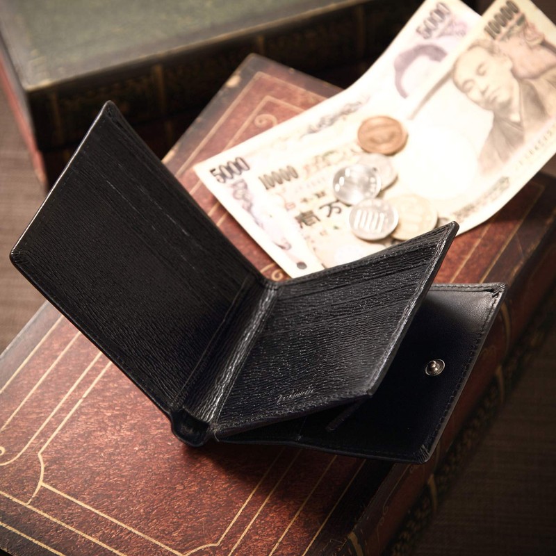 Le sourire Men's Slim Bi-fold Wallet, Genuine Leather - red