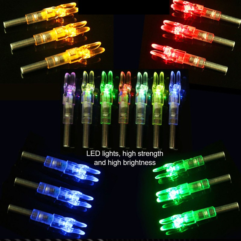 3PCS Archery Lighted Nocks Plastic Automatic with Switch 6.2mm Inner