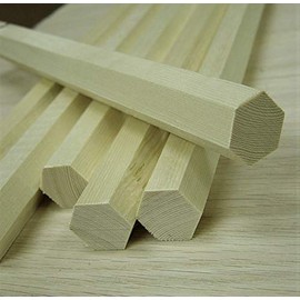 1.5" Hexagon Dowel Rod - Qty. 6 (six) Poplar Rods