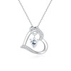 ZELORES 925 Sterling Silver Heart Necklace for Women Dainty CZ