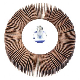 1-1/2 Mounted Abrasive Flap Wheel, Coated, 1-1/2 Width, 1/4 Shank Size, Aluminum Oxide, 120 Grit - 1 Each