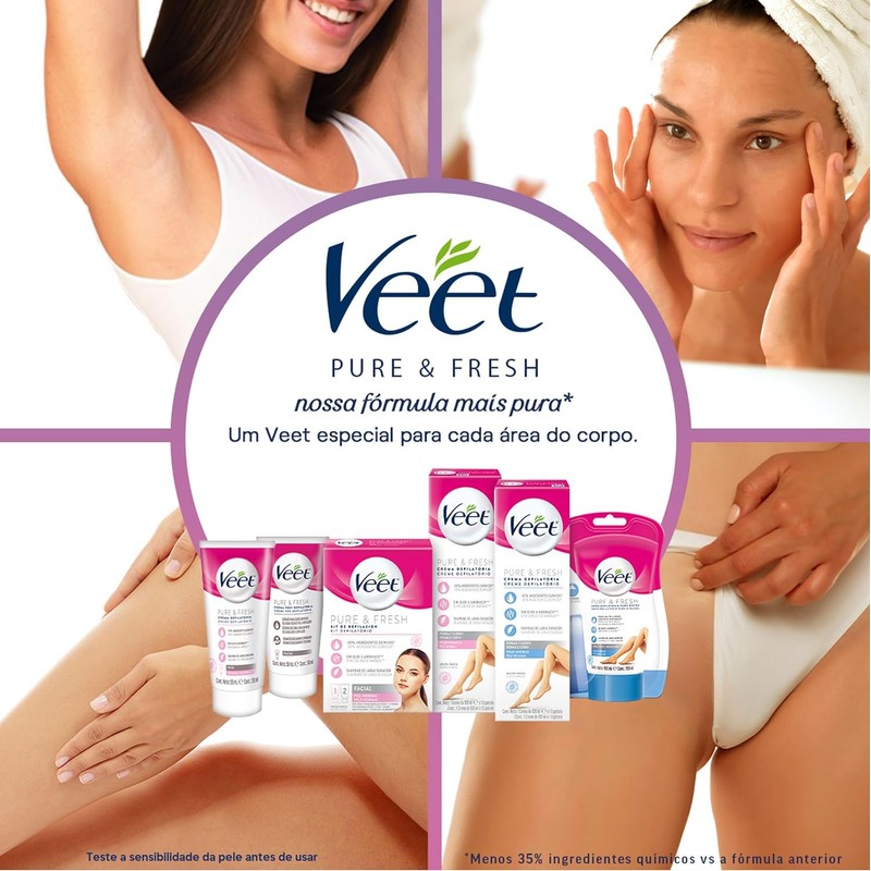 Veet Pure & Fresh Kit de Depilación Facial para Piel