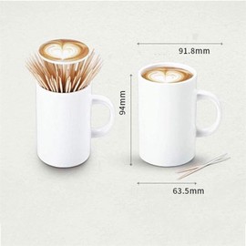 Coffee Cup Shaped Toothpick Holder Automatic Pop Up Dispenser Creative Personality Simple Design for Home and Restaurant Extruded Toothpick Case Gift Packaging