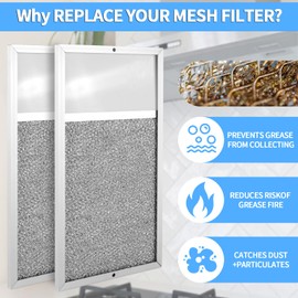 Range hood Filter with Light Lens Replacement for Broan R610027 SR610027 1568322 1568323 PM25WW PM25BL AL9245 Aluminum Mesh Grease Lens Range Hood Replacement Filter 7-5/8 x 14-1/8 x 3/8 Inch 2-Pack