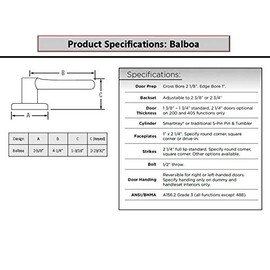 Kwikset 300BL-5V2 Balboa Lever Privacy Door Lock with New Chassis and 6AL Latch and RCS Strike Antique Brass Finish