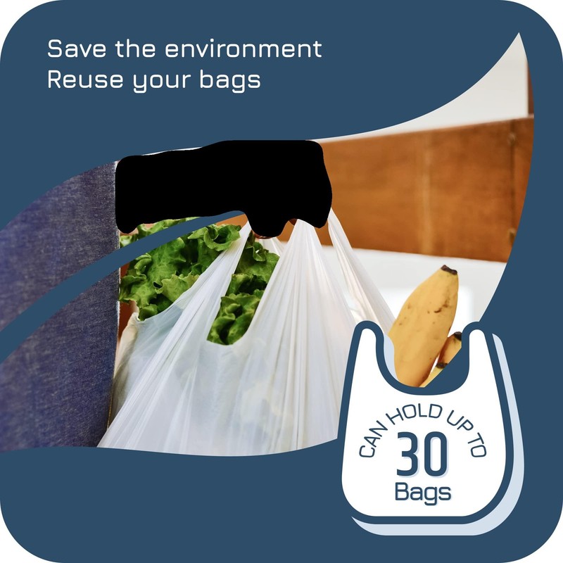 Manterio Plastic Bag Holder | Durable Plastic Wall Mount Kitchen