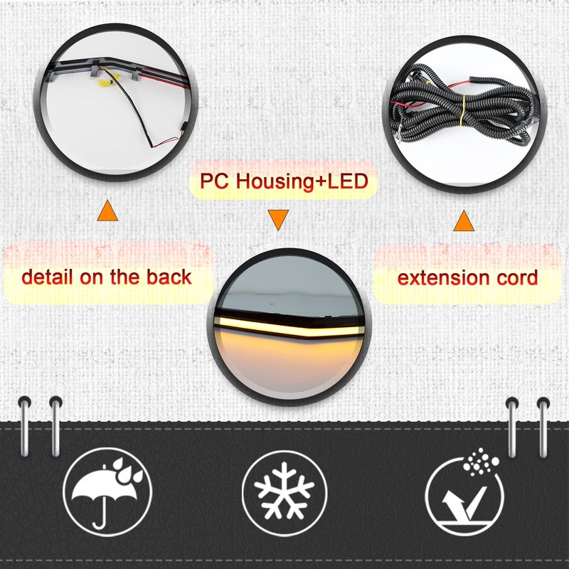 BINQIGOO 2Pcs Grille Lights LED Bar Front Switchback White&Amber LED
